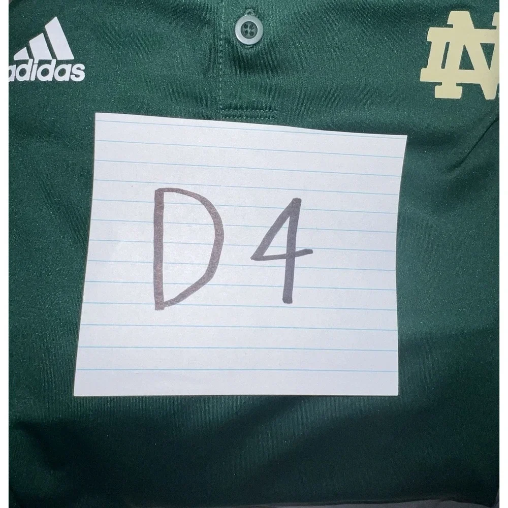 Notre Dame Polo Shirt Mens XL Green Adidas Climalite Adizero Fighting Irish Golf